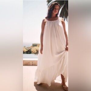 Anthropologie Malika Gauze White Dress